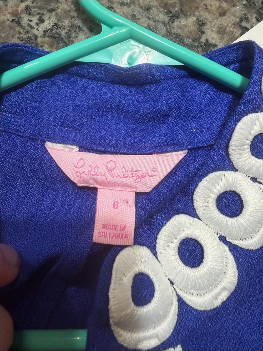 Lilly Pulitzer Jane Shift Dress Blue White Embroidered Size 6 Resortwear Coastal - Picture 7 of 7